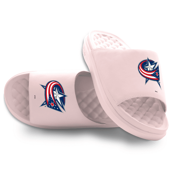 Unisex ISlide Pink Columbus Blue Jackets Primary Motive Slide Sandals