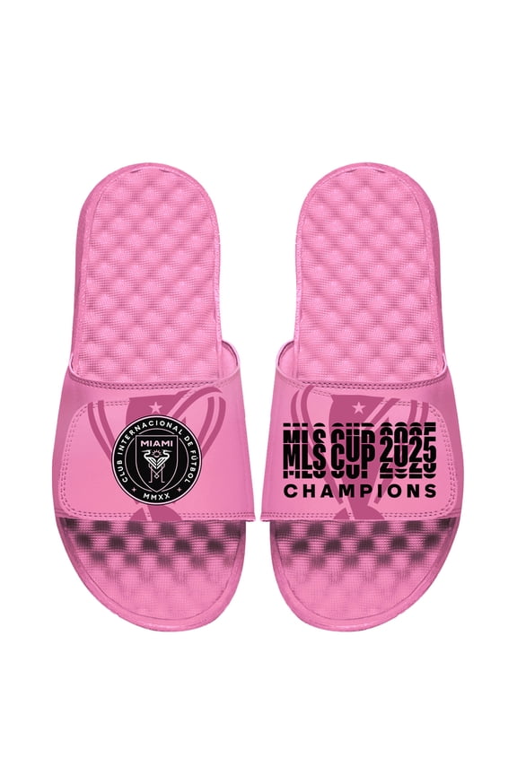 Unisex ISlide Pink Inter Miami CF 2025 MLS Cup Champions Tonal Trophy Slide Sandals