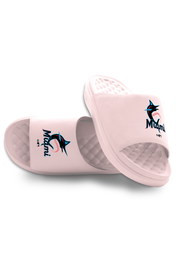 Unisex ISlide Pink Miami Marlins Primary Motive Slide Sandals