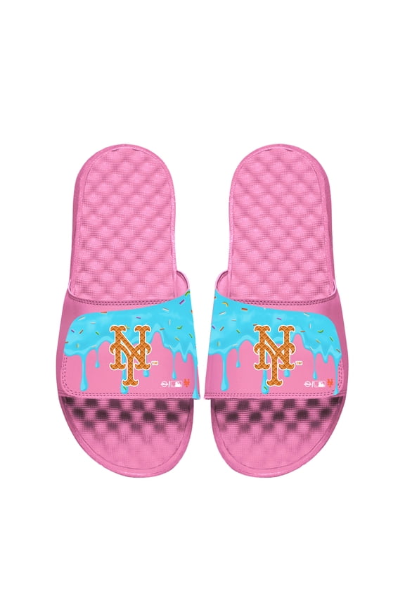 Unisex ISlide Pink New York Mets Ice Cream Drip Slide Sandals