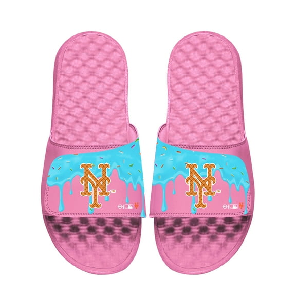 Unisex ISlide Pink New York Mets Ice Cream Drip Slide Sandals