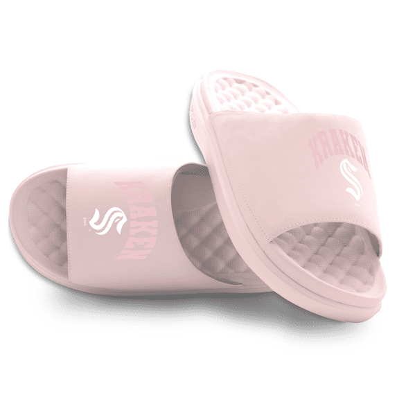 Unisex ISlide Pink Seattle Kraken Tonal Pop Motive Slide Sandals
