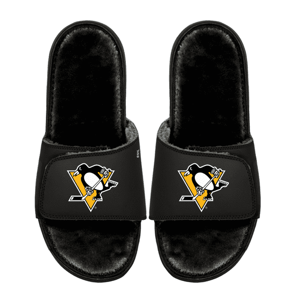 Unisex ISlide Pittsburgh Penguins Logo Fur Slide Sandals