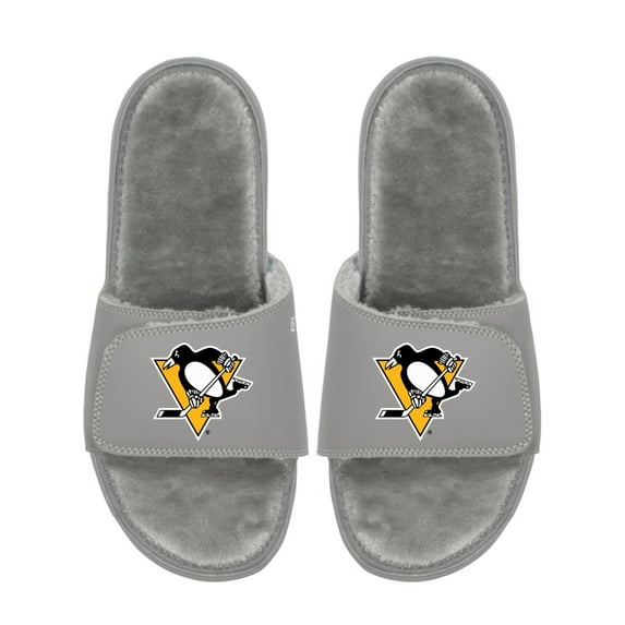 Unisex ISlide Pittsburgh Penguins Logo Fur Slide Sandals