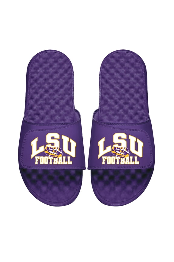 Unisex ISlide Purple LSU Tigers Football Varsity Slide Sandals