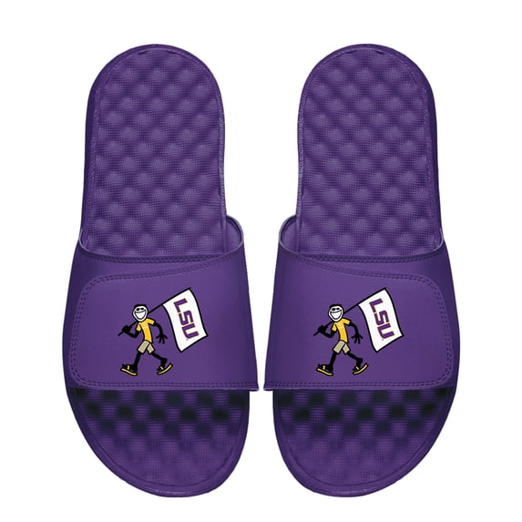 Unisex-ISlide Purple LSU Tigers Life is Good Slide Sandals