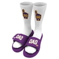 thumbnail image 1 of Unisex ISlide Purple Los Angeles Lakers #1 Dad Socks & Slide Sandals Bundle, 1 of 1