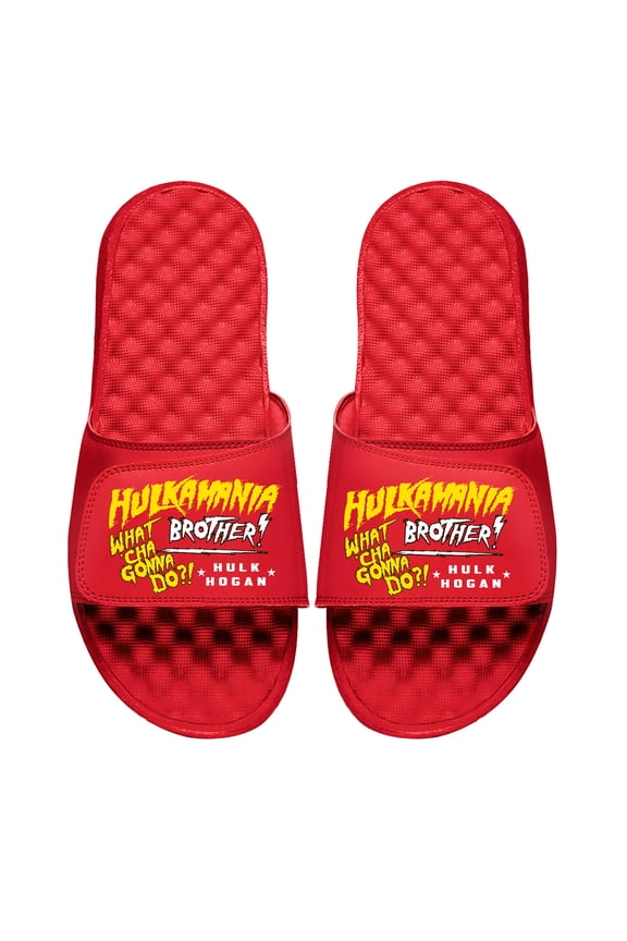 Unisex ISlide Red Hulk Hogan Word Collage Slide Sandals