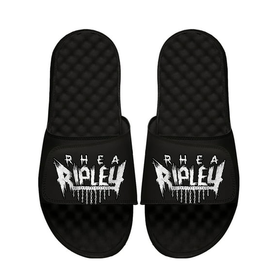 Unisex ISlide Rhea Ripley Black Chain Wordmark Slide Sandals