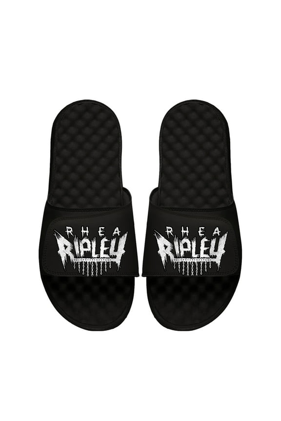 Unisex ISlide Rhea Ripley Black Chain Wordmark Slide Sandals