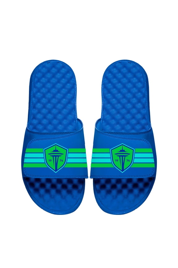 Unisex ISlide Royal Seattle Sounders FC Varsity Stripes Slide Sandals