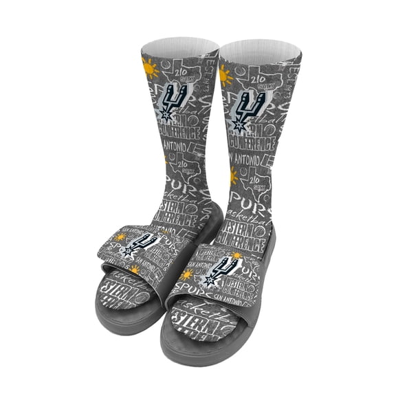 Unisex ISlide San Antonio Spurs Chalk Socks & Slide Sandals Bundle