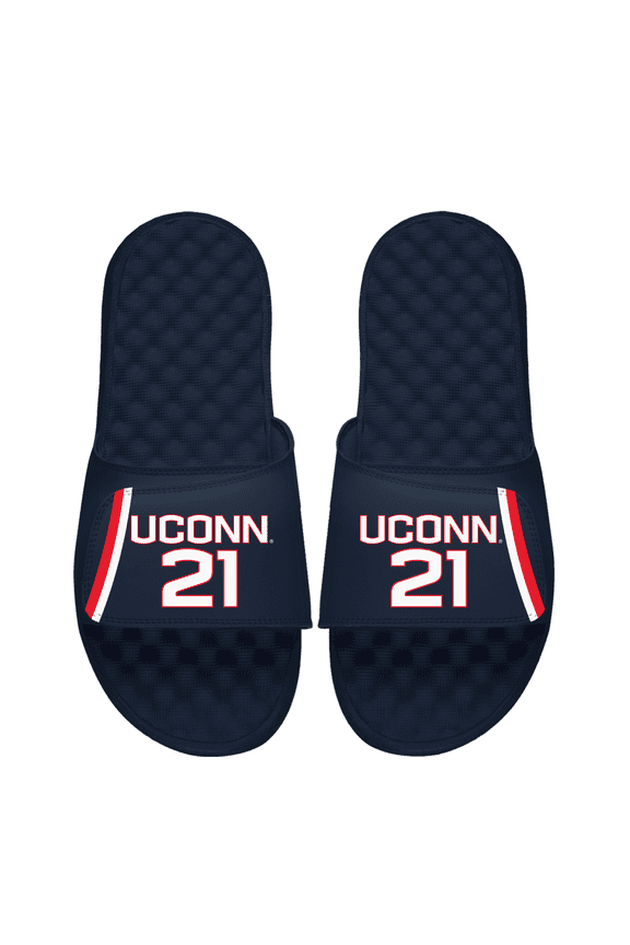 Unisex ISlide Sarah Strong Navy UConn Huskies Player Jersey Slide Sandals