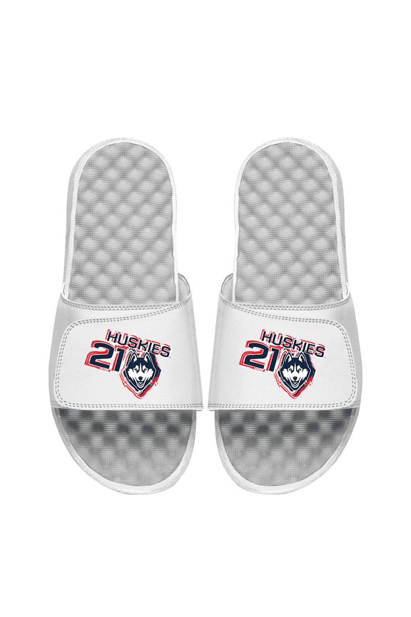 Unisex ISlide Sarah Strong White UConn Huskies Combo Logo Slide Sandals