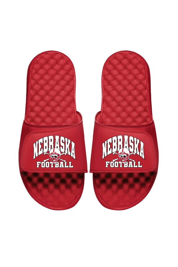 Unisex ISlide Scarlet Nebraska Huskers Football Varsity Slide Sandals