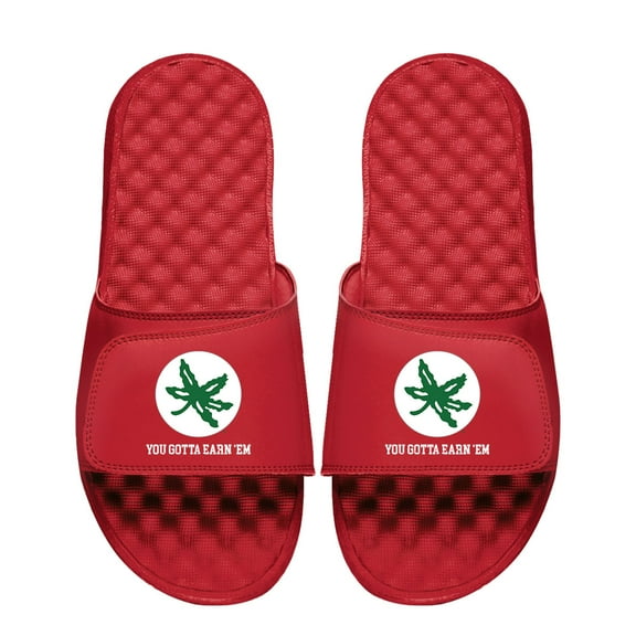Unisex ISlide Scarlet Ohio State Buckeyes Buckeye Leaf Slide Sandals