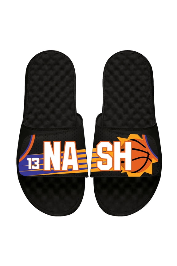 Unisex ISlide Steve Nash Black Phoenix Suns Retired Player Jersey Slide Sandals