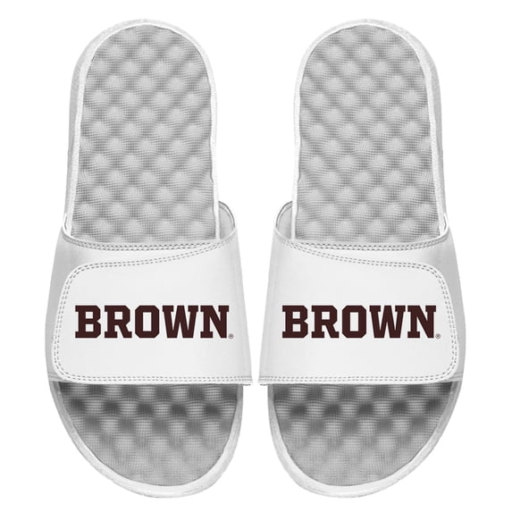 Unisex ISlide White Brown Bears Wordmark Logo Slide Sandals