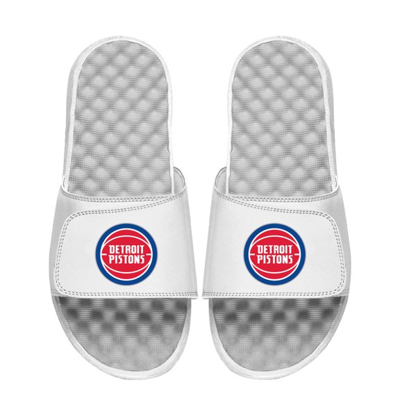 Unisex ISlide White Detroit Pistons Primary Logo Slide Sandals