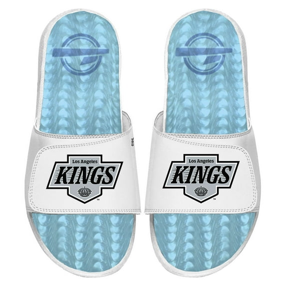 Unisex ISlide White Los Angeles Kings Logo Gel Slide Sandals