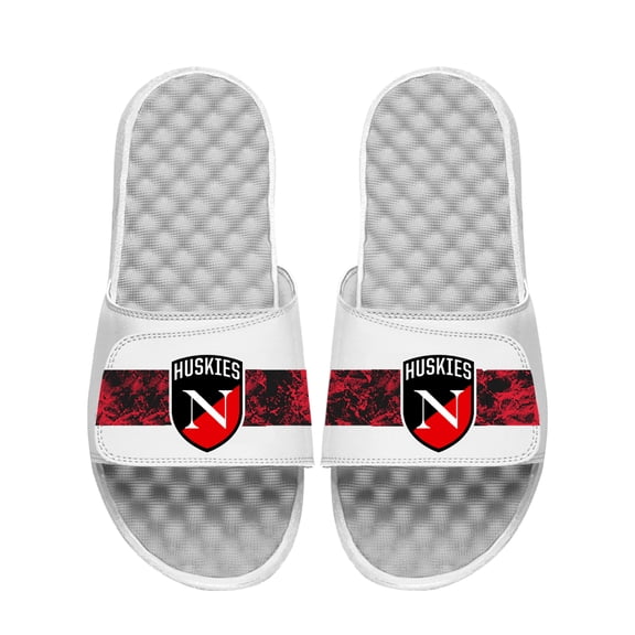 Unisex ISlide White Northeastern Huskies Distressed Slide Sandals