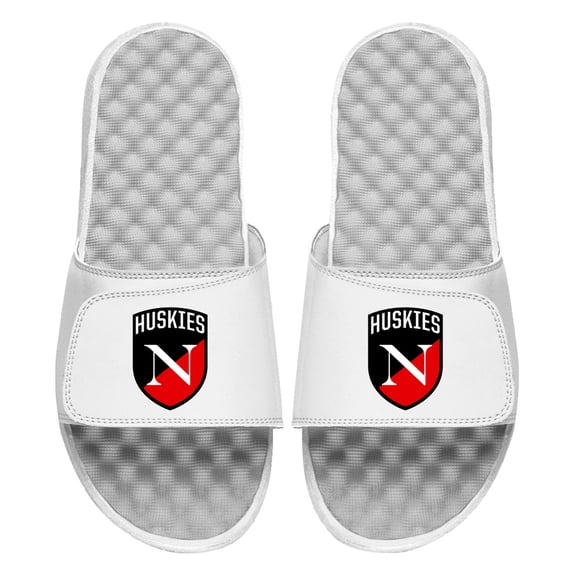 Unisex ISlide White Northeastern Huskies Primary Slide Sandals