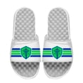 thumbnail image 1 of Unisex ISlide  White Seattle Sounders FC Varsity Stripes Slide Sandals, 1 of 1