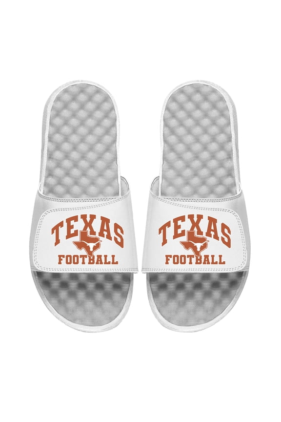 Unisex ISlide White Texas Longhorns Football Varsity Slide Sandals