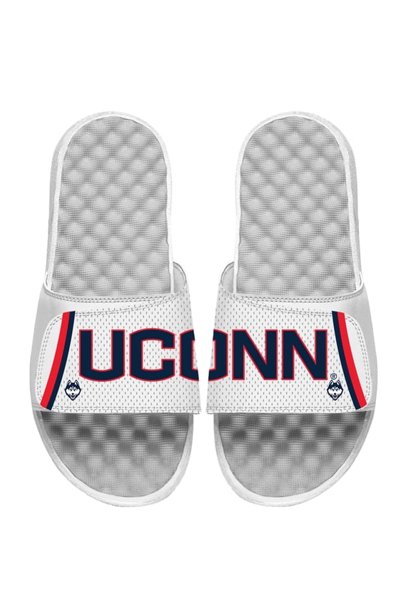 Unisex ISlide White UConn Huskies Jersey Slide Sandals