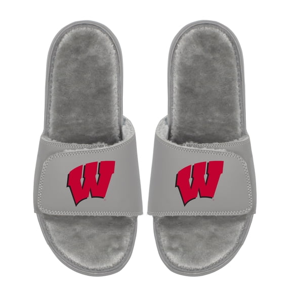 Unisex ISlide Wisconsin Badgers Logo Fur Slide Sandals
