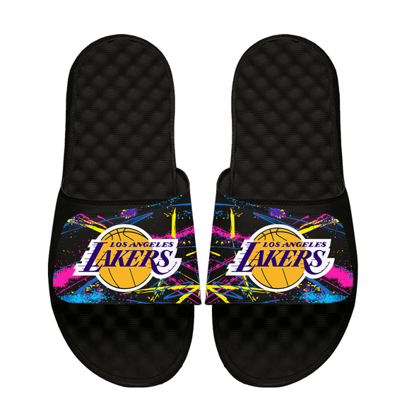 Unisex ISlide x Staycool Black Los Angeles Lakers Slide Sandals