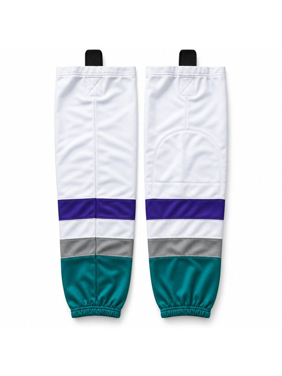 Unisex Ice Hockey Socks, Stretch Performance Leg Sleeves,Color Block Socks for Team Hockey Gear Games Practice and Training