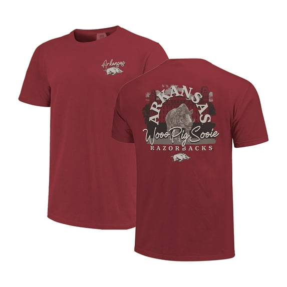 Unisex Image One Maroon Arkansas Razorbacks Hyper Local Campus Statue T-Shirt