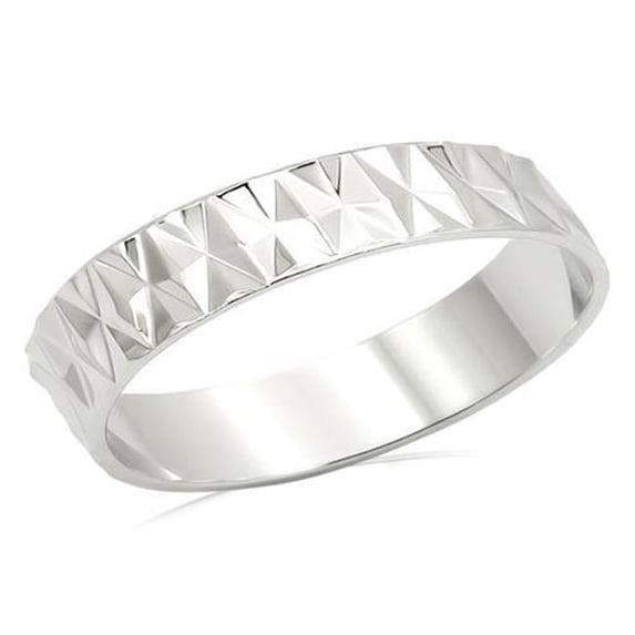 Unisex Imitation Rhodium Brass Ring with No Stone in No Stone - Size 11