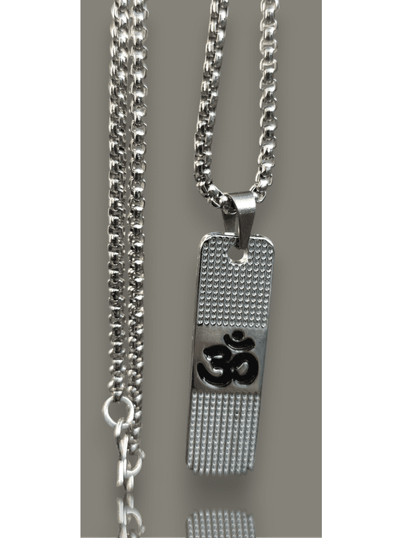 Unisex Indian Spiritual Box Chain Om Pendant Necklace For Spiritual Growth & Energy