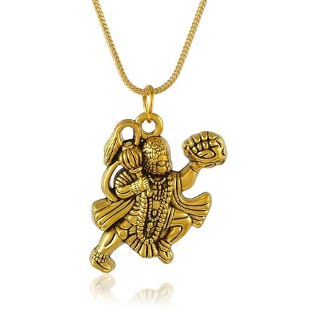 Unisex Indian Spiritual Flying Hanuman Ji Pendant Necklace For Spiritual Growth & Energy
