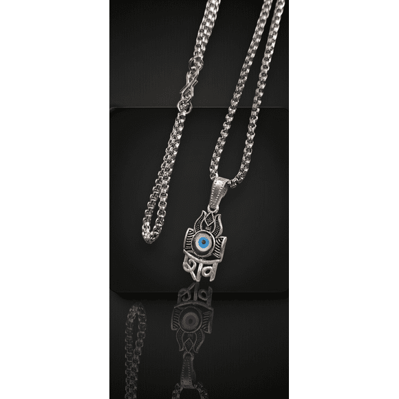 Unisex Indian SpiritualBox Chain Evil Shiv Pendant Necklace For Spiritual Growth & Energy