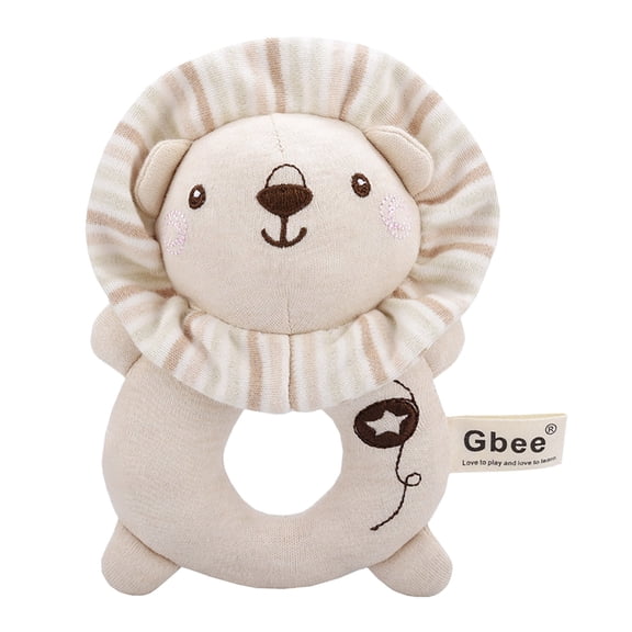Unisex Infant Rattle Toy, Nursery Sensory Animal Plush Made with Cotton Shell and Polyester Fill, Sweet Bear, Bunny, or Dog Stuffed Animals for Babies (E)