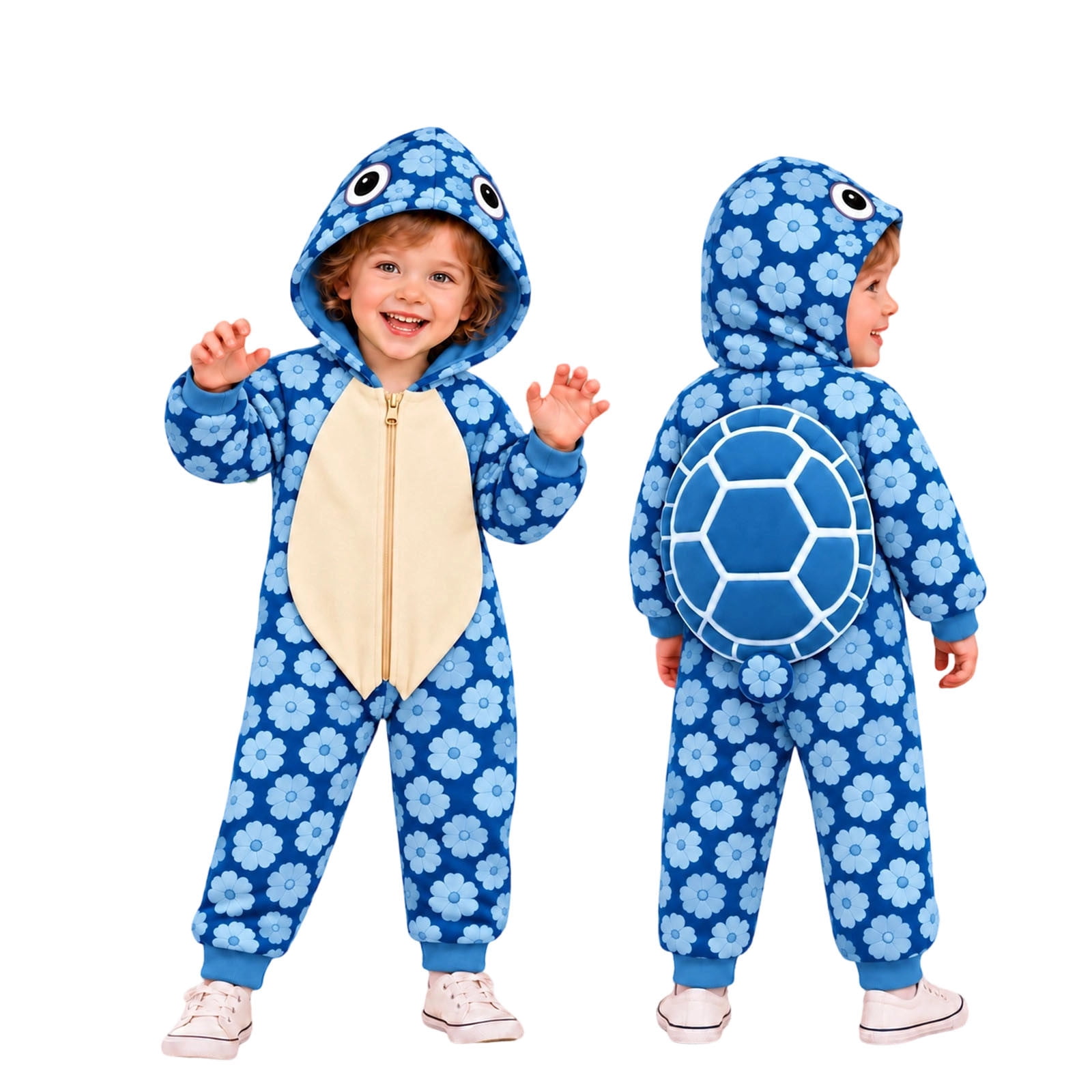 Prisma Soft Machine Unisex Toddler Animal Flannel Hooded Romper Jumpsuit, Fall Winter Warm ...