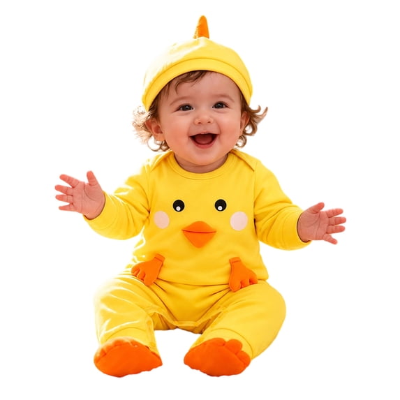 Unisex Toddler Animal Flannel Hooded Romper Jumpsuit, Fall Winter Warm Soft One-Piece Onesie, Machine Washable,9-12 Months