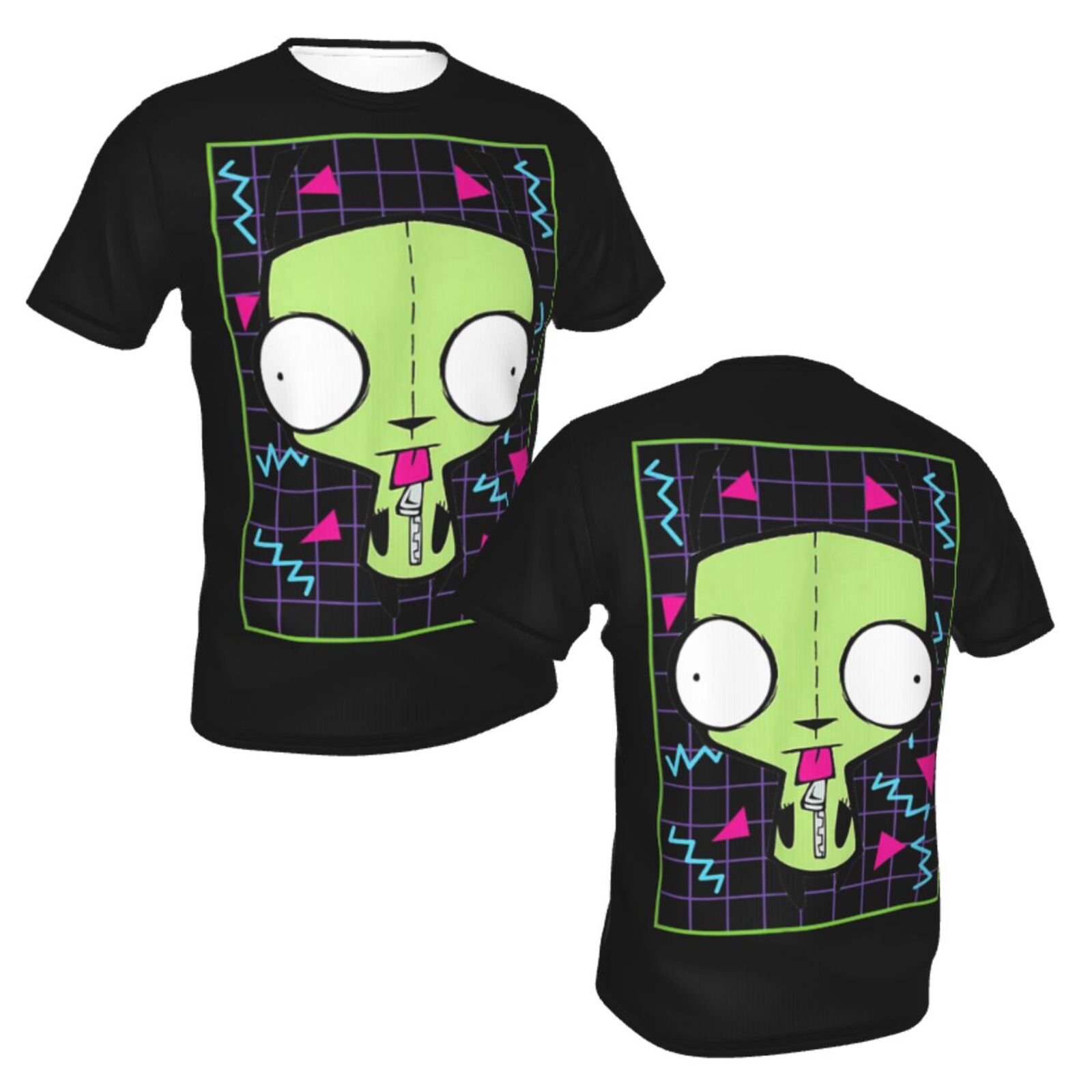 Unisex Invader Zim Gir T Shirts 3D Printed Short Sleeve Shirts Casual Graphics Tees For Adult Men Women