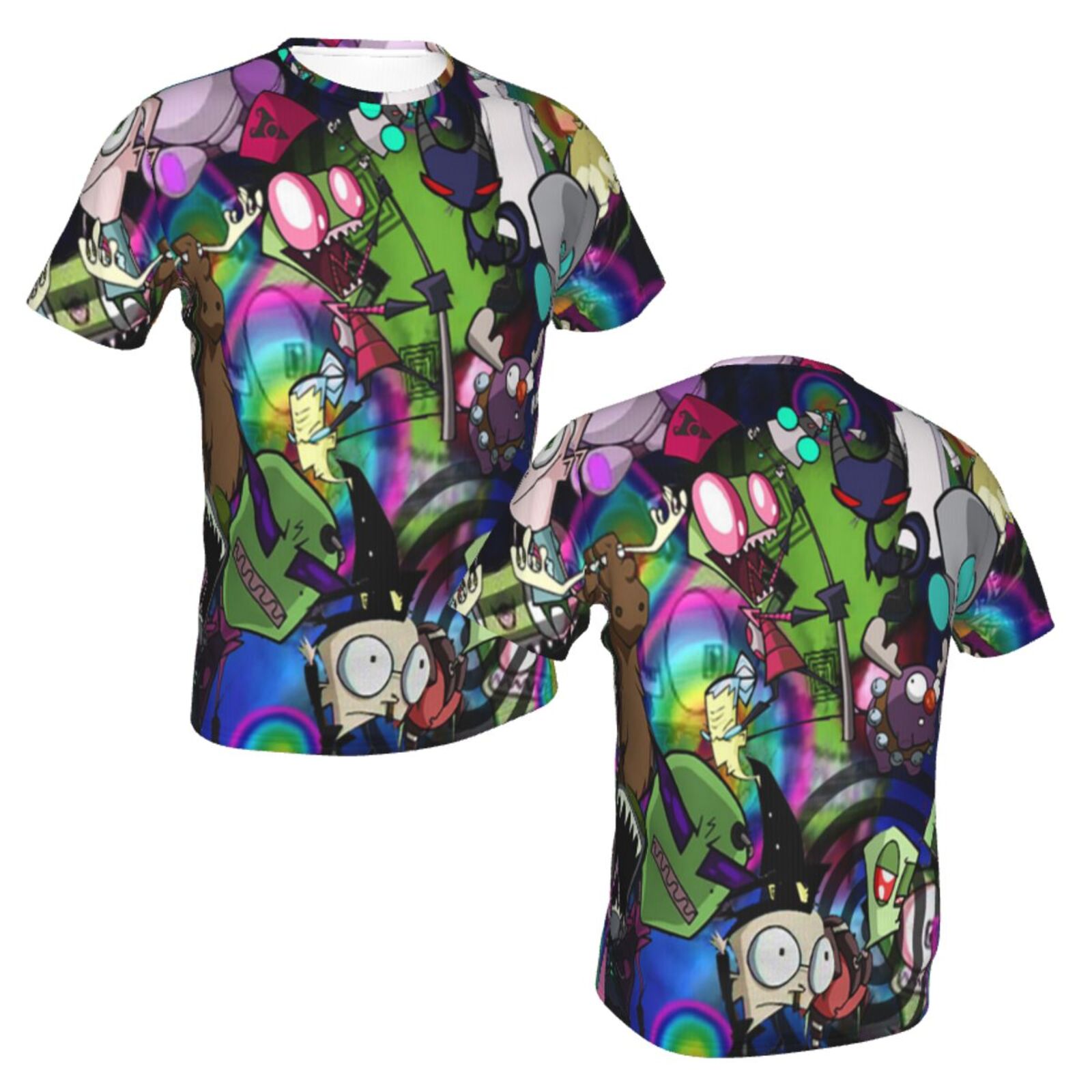 Unisex Invader Zim T Shirts 3D Printed Short Sleeve Shirts Casual Graphics Tees For Adult Men Women