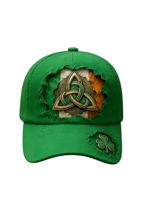 Unisex Irish Hats for Men - St. Patrick's Shamrock Art Print Baseball Hat, Ireland Baseball Cap