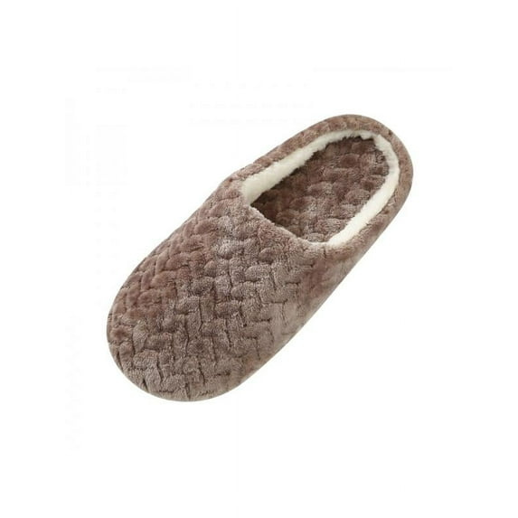 Unisex Jacquard Soft Bottom Suede Indoor Non-slip Cotton Slippers Winter