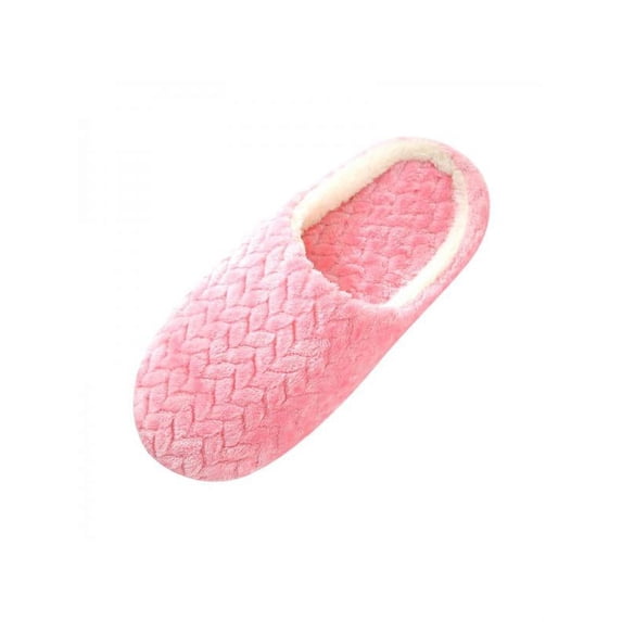 Unisex Jacquard Soft Bottom Suede Indoor Non-slip Cotton Slippers Winter