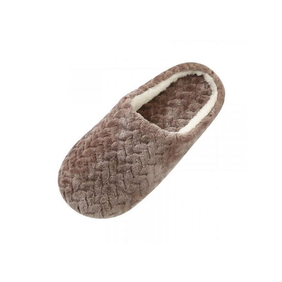 Unisex Jacquard Soft Bottom Suede Indoor Non-slip Cotton Slippers