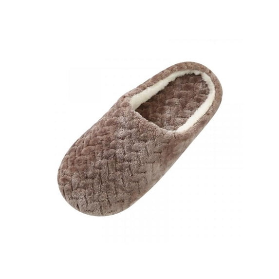 Unisex Jacquard Soft Bottom Suede Indoor Non-slip Cotton Slippers