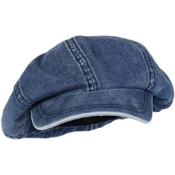 Unisex Japanese Oversized Denim Cotton Newsboy Hats Vintage Unisex Paperboy Painter Beret Cap Oversized Denim Cotton Newsboy Hats Vintage Unisex Paperboy Painter Beret Cap