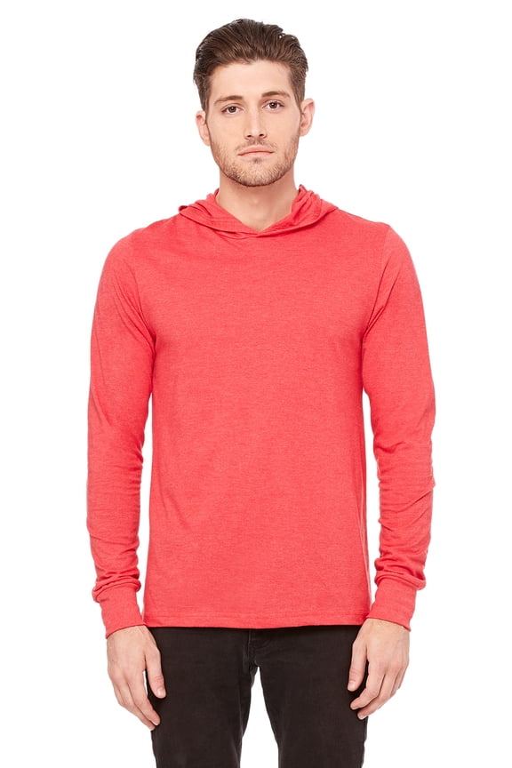 Unisex Jersey L/S Hoodie , 3512 , Heather Red , X-Large