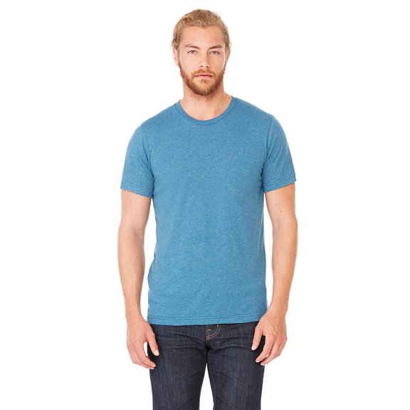 Unisex Jersey Short Sleeve Tee , 3001CVC , HEATHR DEEP TEAL , X-Small